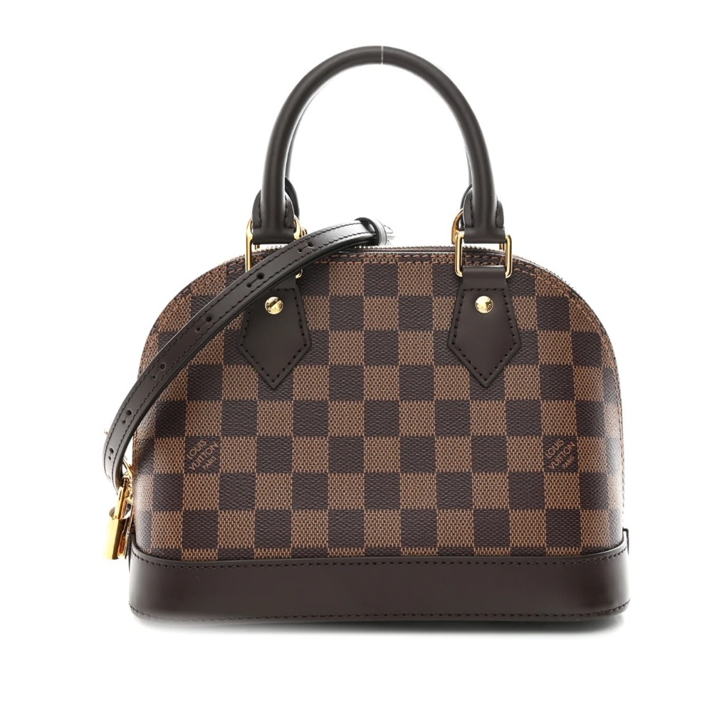 Authentic Good Condition Louis Vuitton Damier Ebene Alma BB Crossbody Handle Bag